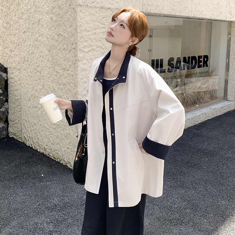 【现货】撞色风衣外套P160-K228，女装风衣，浙宝128A