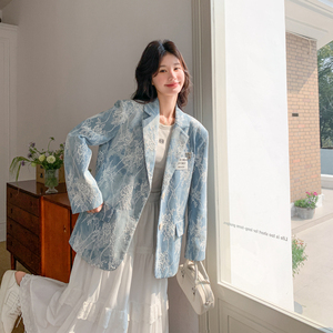 设计感蕾丝拼接西装外套女2026春季新款韩系超好看时尚减龄小西服图片