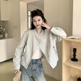 【现货】短款立领夹克外套P145-K238，女装短外套，浙宝128A