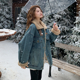 【现货】新款数据好牛仔加绒加厚棉服外套P205-K298，女装棉衣/棉服，浙宝128A