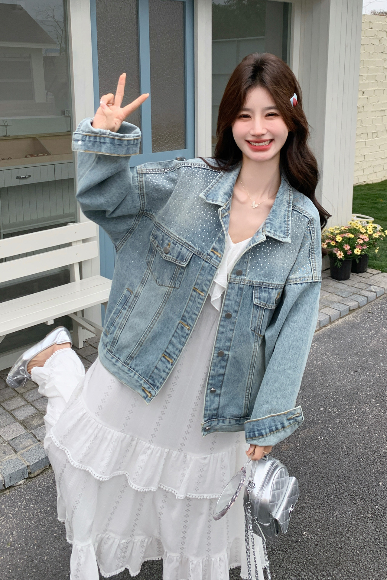 【现货】主推烫钻牛仔外套P155-K248,女装短外套,浙宝128A
