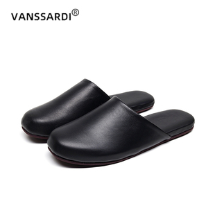 四季春秋头层小羊皮真皮拖鞋男女情况包头软底静音木地板室内拖鞋
