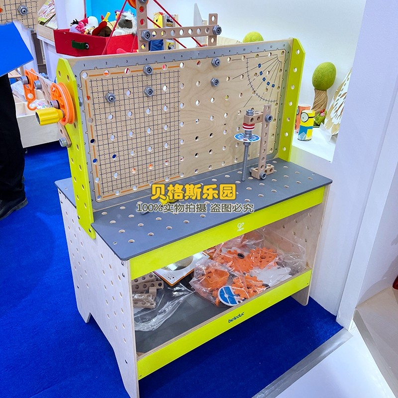 幼儿园早教科学物理实验台儿童机械原理动手齿轮工作台多种实验