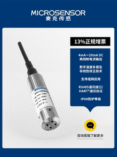 MPM4700/MPM4730智能型投入式液位压力传感器变送器RS458—ASCII