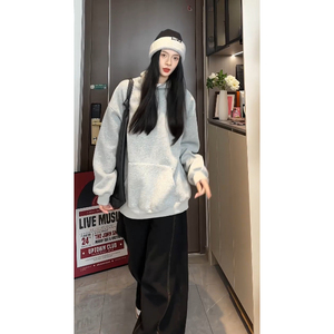 直播品质25年春秋季纯色重磅420克重连帽卫衣A306-W88-P55,女潮宝搭配衣服图片图片