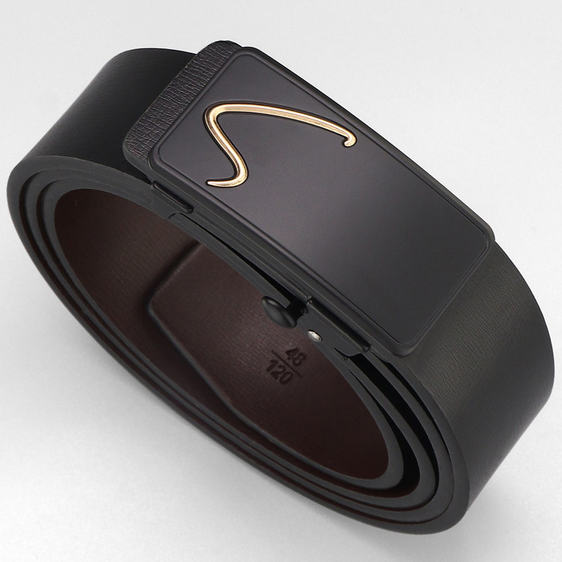 男士牛皮合金时尚腰带