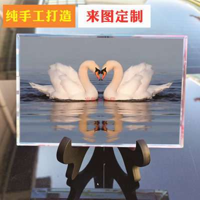 01吉祥幸福纯洁爱情高贵天鹅水晶玻璃摆件居家玄关酒柜工艺装饰品