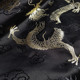 复古 黑色 绸缎布料 服装 缎面布料 王氏手工 软包面料 大龙纹