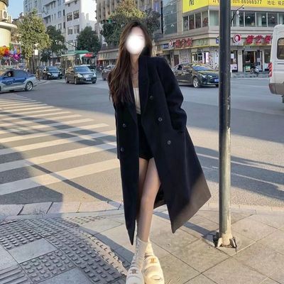 今年流行毛呢外套女中长款2025新款秋冬高级感赫本风西装大衣