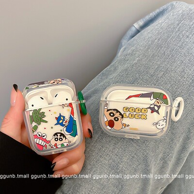 可爱蜡笔小新适用小米3pro降噪耳机保护套透明红米Buds4/3蓝牙保护壳air2s硅胶air2SE降噪3耳机壳AirDots3pro