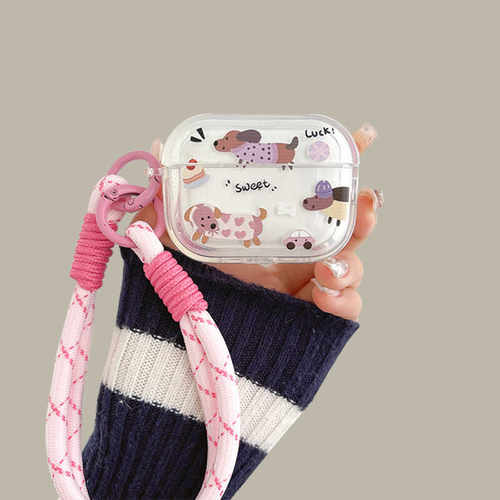 韩系腊肠狗 适用小米3pro降噪耳机保护套透明红米Buds5/4/3蓝牙保护壳buds4pro软air2SE降噪3耳机壳Dots3