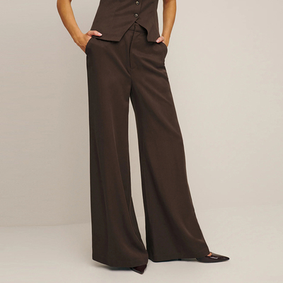 收腰阔腿裤长裤微喇裤