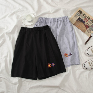 外穿直筒高街五分裤 短裤 ins薄款 跑步休闲宽松运动中裤 子潮 女夏季