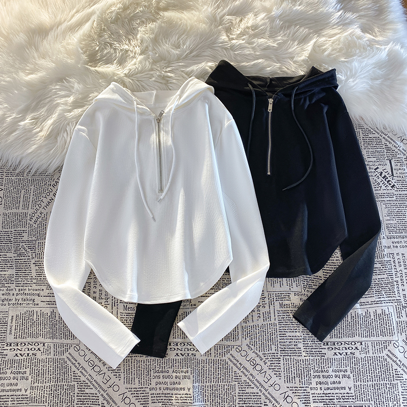 连帽卫衣女短款长袖辣妹上衣