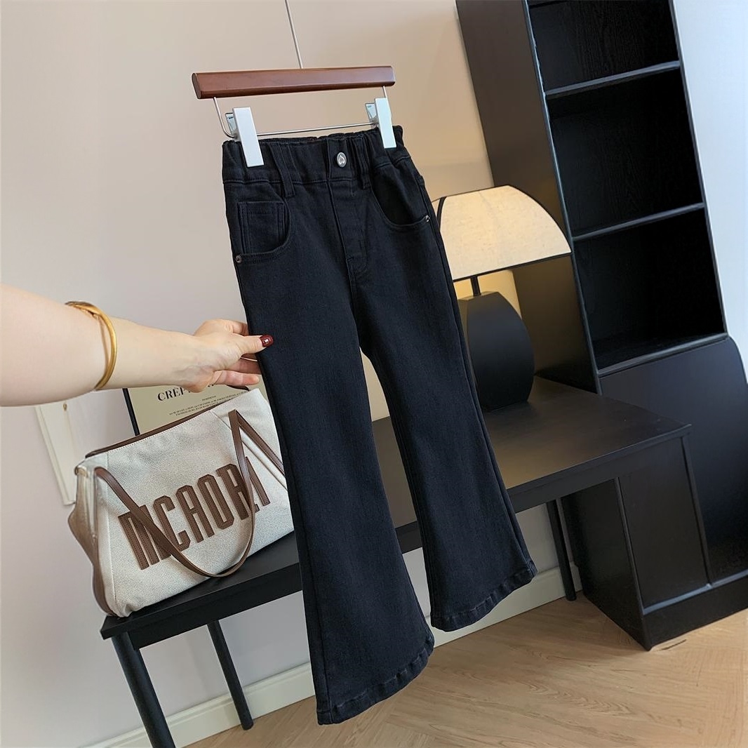 女童喇叭牛仔裤童装秋女中大童