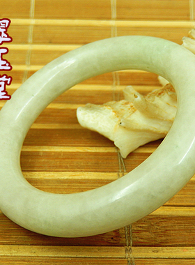 40mm翡翠冰糯种水白色圆条小孩手镯 老坑玉原石A货平安毛衣环明料