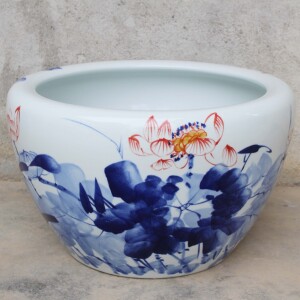 包邮鱼缸水族箱 景德镇陶瓷鱼缸特大号创意花盆荷花金鱼缸乌龟缸