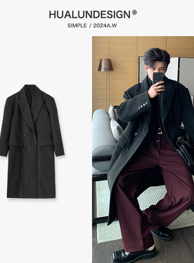 一轩轩hlds【初雪相遇】秋冬高级感假两件毛衣外套双面呢子大衣