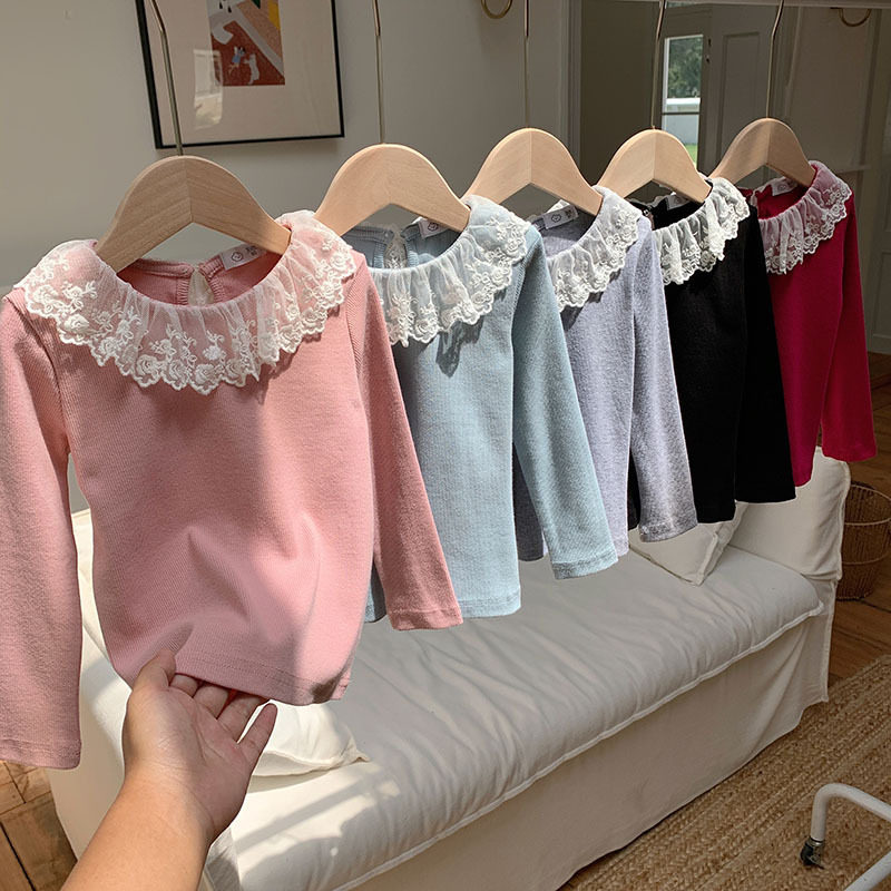 女童蕾丝花边领长袖打底衫春秋冬娃娃领内搭上衣女宝纯棉内搭上衣,童装/婴儿装/亲子装,T恤,淘宝优惠券,粉丝福利购,淘宝优惠卷