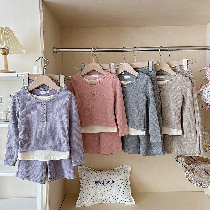 2025新款女童套装两件套长袖打底衫秋季假两件儿童糯米绒上衣裤子,童装/婴儿装/亲子装,套装,淘宝优惠券,粉丝福利购,淘宝优惠卷