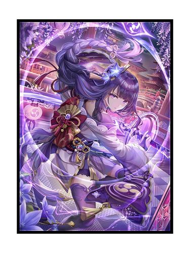 PTCG原神雷电将军卡套66*91DTCG宝可梦WS数码万暂牌套保护妹套DIY
