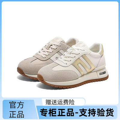 百丽2025春复古厚底阿甘女单鞋