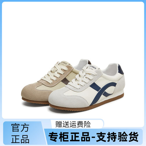 天美意2025秋新款商场同款休闲系带平底复古女阿甘鞋BL321CM5