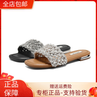 F5C1 国内专柜正品 外穿低跟休闲女拖鞋 百丽一字拖鞋 F5C1D 2026夏款