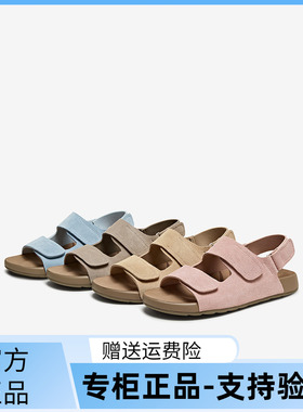 百思图香港25夏商场新款复古休闲勃肯鞋女运动沙滩凉鞋B6465BL5