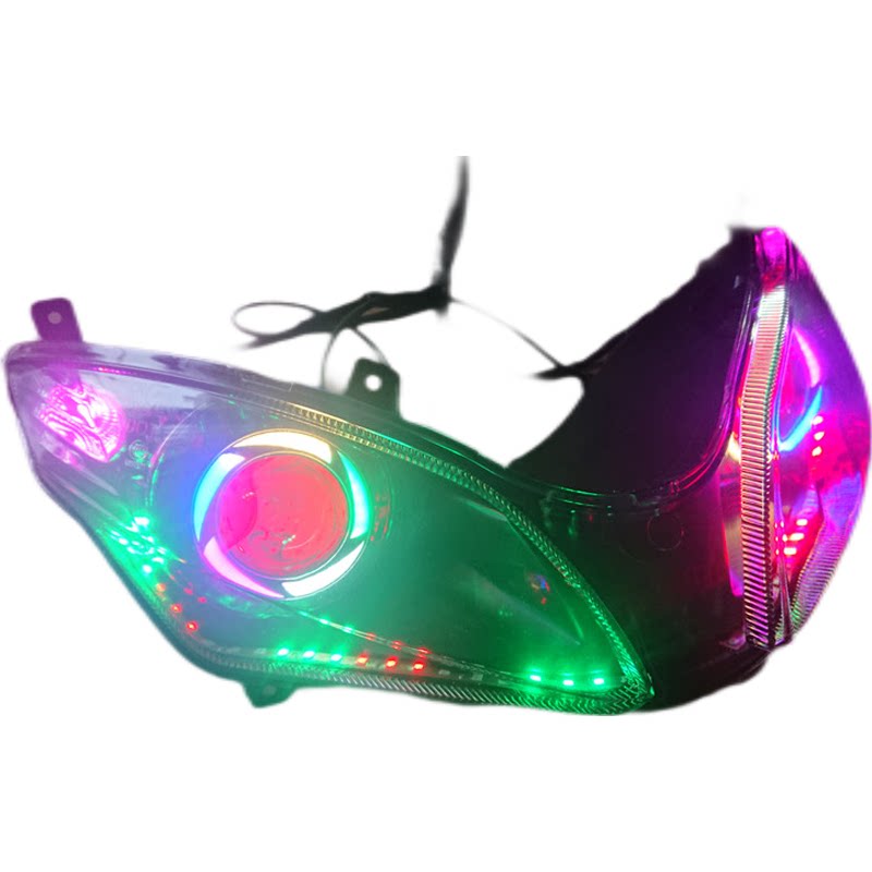 地平线 2代s款跑车改装天使恶魔眼 led七彩超亮爆闪泪眼大灯总成