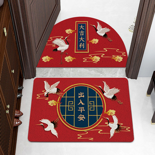 出入平安门垫新中式入户地垫大门口地毯外门进门室外家用丝圈脚垫