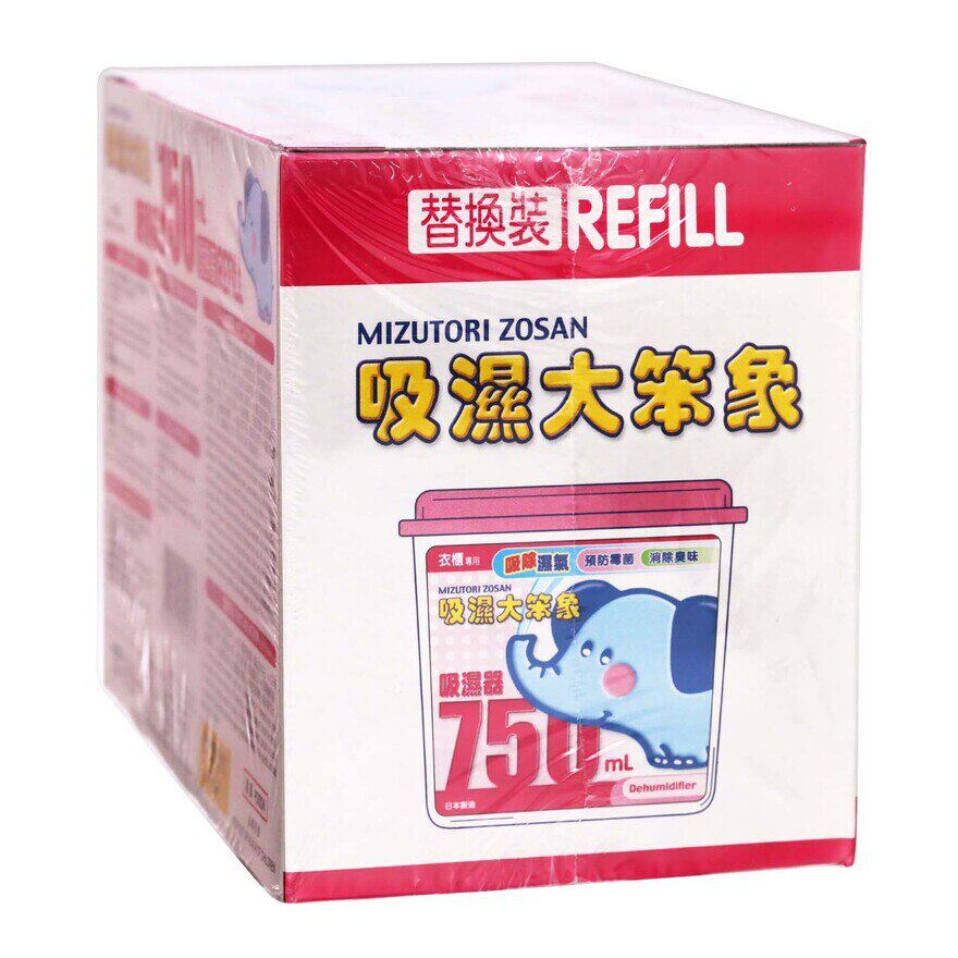 吸湿大笨象 吸湿器替换装750毫升 - 消除臭味 防虫 防霉 吸除湿气