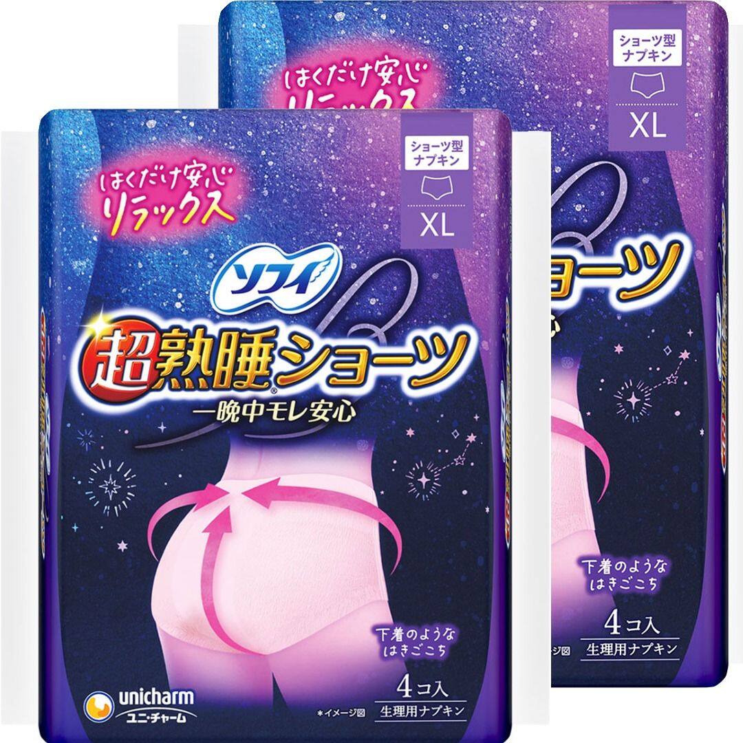 unicharm尤妮佳 优惠孖装Sofy超熟睡防漏安睡裤加大码4片量多夜用
