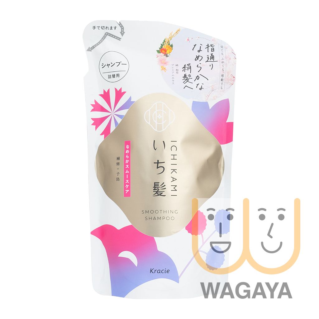 Kracie ICHIKAMI肌美精发丝顺柔洗头水320ml替换装白温和滋养进口