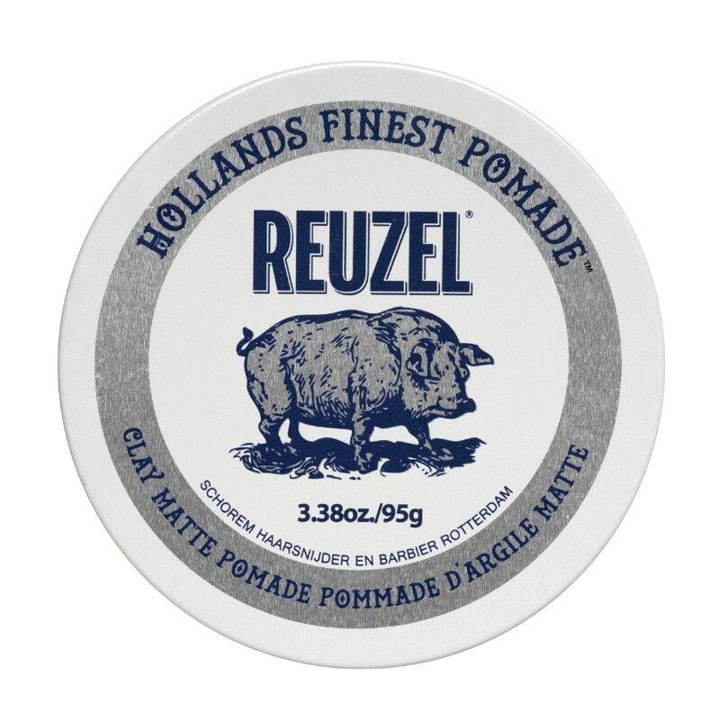 Reuzel荷兰猪哑色发油白罐95克软至适中粗幼度发质适碎发层次造型