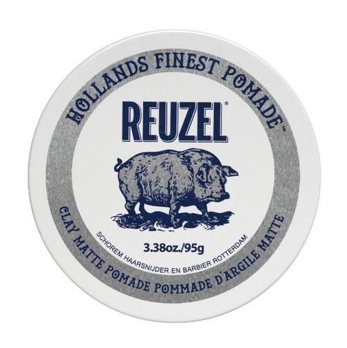 Reuzel荷兰猪哑色发油白罐95克软至适中粗幼度发质适碎发层次造型