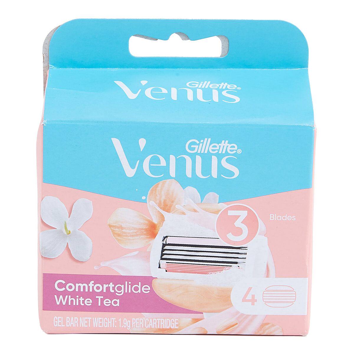 Gillette吉列 维纳斯ComfortGlide女士除毛刀头4件装剃毛除毛脱毛