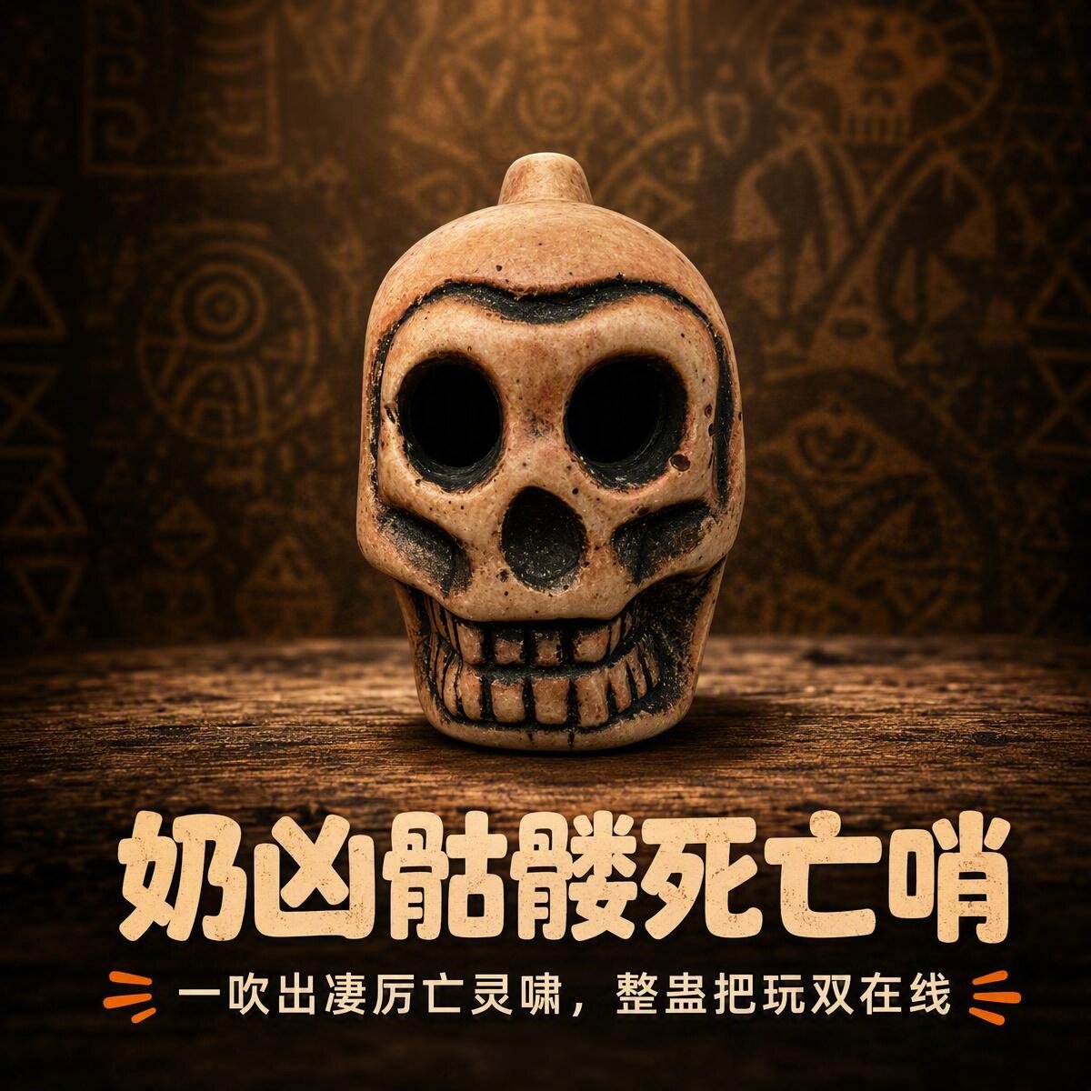万圣节骷髅头阿兹特克陶笛