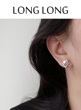 蚊香盘珍珠耳夹女无耳洞简约风耳环短款简约轻奢高级感耳饰潮百搭