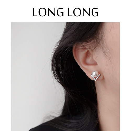 LONGLONG高级感三角形珍珠耳夹