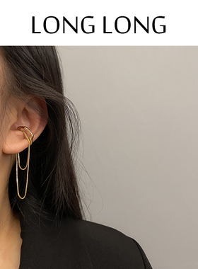 耳骨夹流苏耳环女简约气质2023年新款潮长款耳坠冷淡风耳夹无耳洞