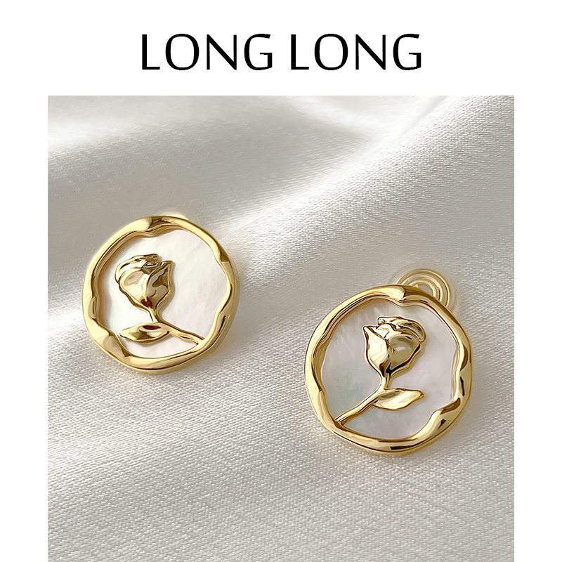 LONGLONG大气高级感玫瑰花耳夹