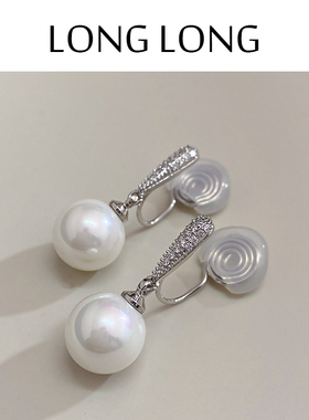 无耳洞耳夹女无痛蚊香盘珍珠耳环耳坠高级感纯银气质时尚轻奢耳饰