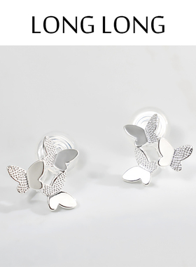 2025年新款小清新三只蝴蝶耳环女无耳洞蚊香盘耳夹精致高级感耳饰