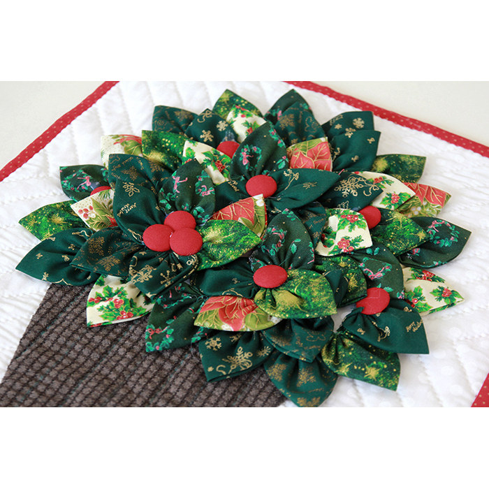 手工DIY材料包 玫瑰拼布材料包 圣诞花壁挂 壁式/布料【不是成品