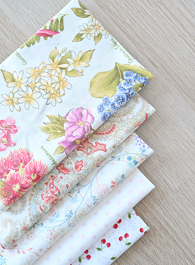 韩国进口拼布布料 纯棉印花布 手工DIY棉布 1/4码单位 0804-05