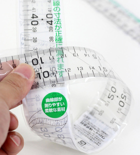 日本clover可乐工具 曲线尺定规尺 可弯曲尺子 软尺 25-055/056