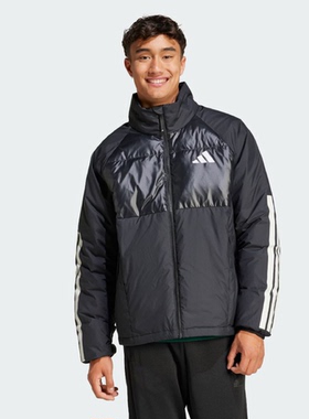 Adidas阿迪达斯黑色羽绒服男装25冬季新款保暖外套男夹克JG5923