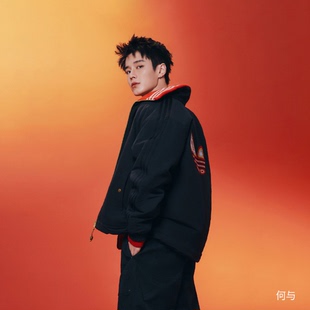 Adidas阿迪达斯何与同款马年新年款棉服男子保暖双面穿外套KT0639