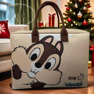 新款卡通学生旅行包可折叠大容量收纳袋精美毛毡行李包待产包超大